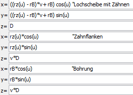 Funktionen fürein 3D Zahnrad