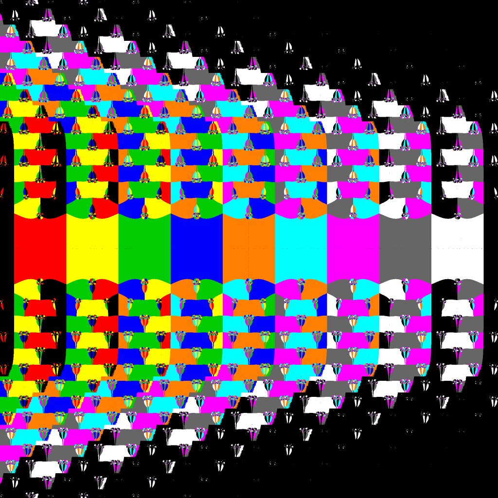 Basins of Attraction sin(z)=0 Laguerre-Verfahren, B=[-15, 15]x[-15, 15], n=18