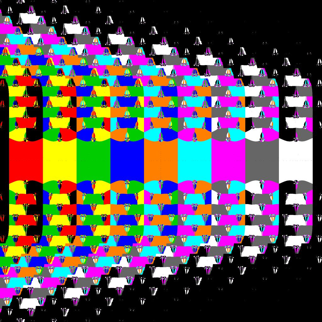 Basins of Attraction sin(z)=0 Laguerre-Verfahren, B=[-15, 15]x[-15, 15], n=18