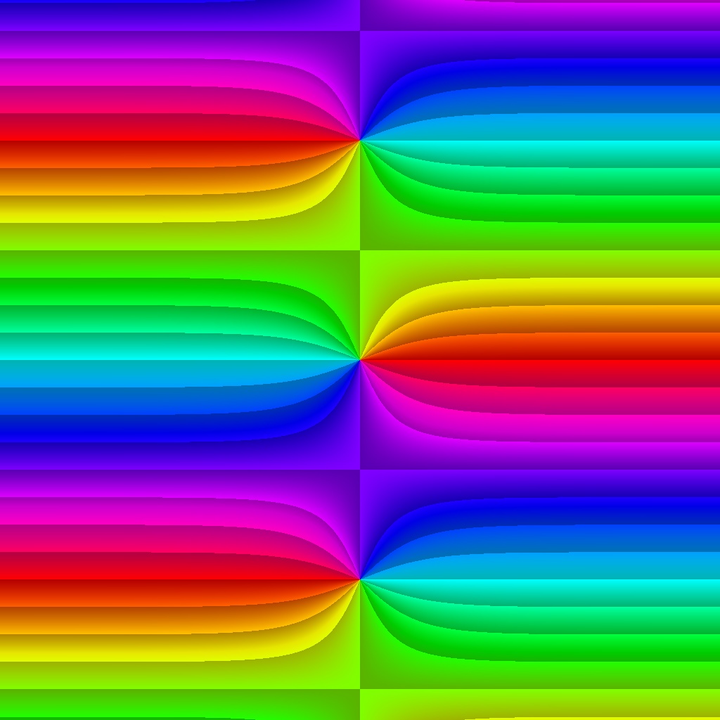 Phase Plot, f(z)=sinh(z), Typ=1, B=[-5, 5]x[-5, 5]