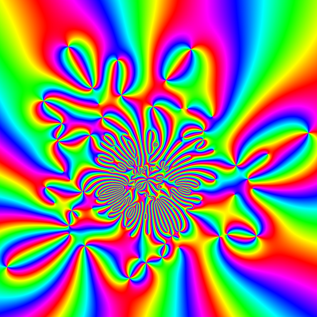 Blaschke-Produkt m=3, zeta=random, r=3, nmax=100, B=[-4, 4]x[-4,4]