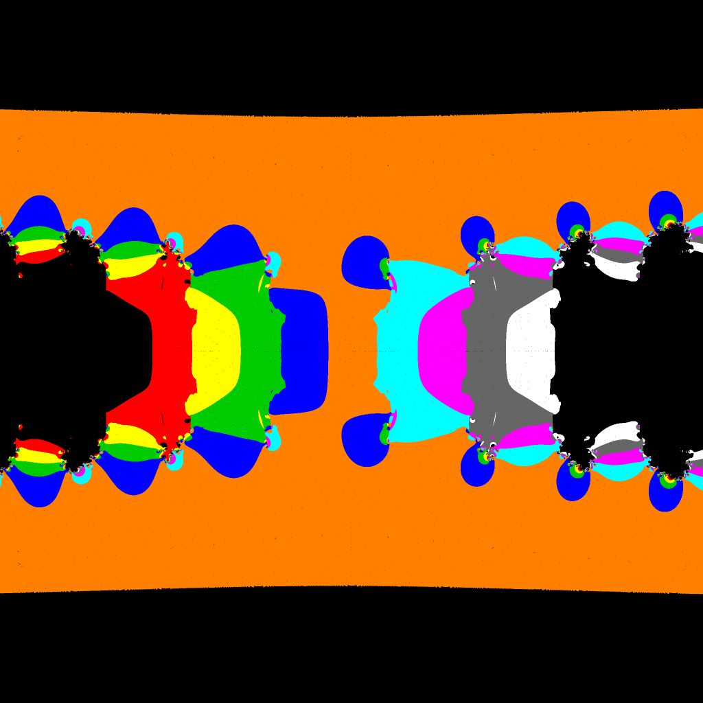 Basins of Attraction sin(z)=0 Kanwar-Sharma-Verfahren, B=[-25, 25]x[-25, 25], z1=(-1, 0), alpha=2