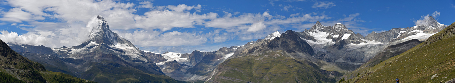 Blick vom Blauherd Richtung Matterhorn, Teilpanorama