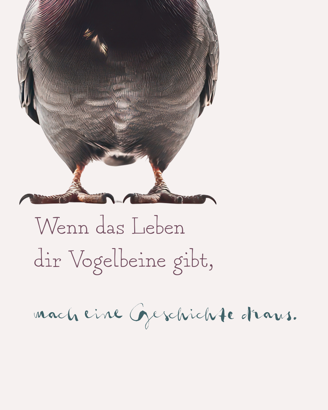 Ich habe die Vogelbeine auf dem Waschbeckenrand vergessen