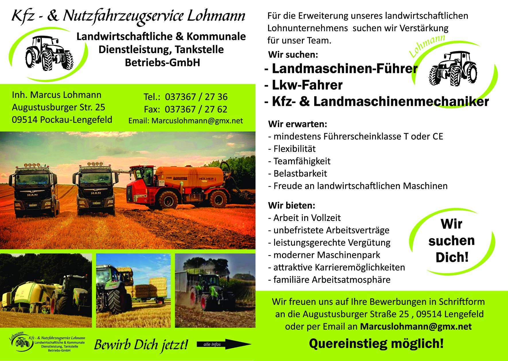 Stellenangebote - landtechnik-erzgebirges Webseite!