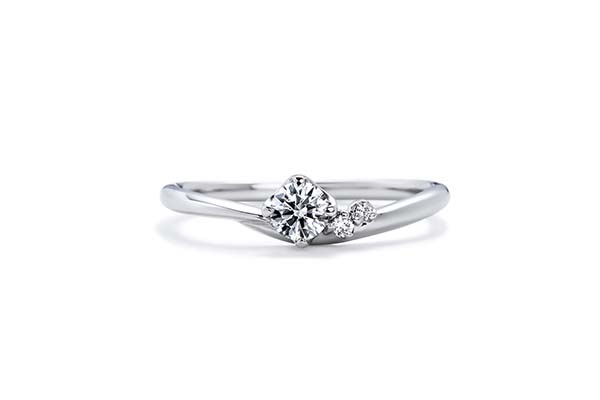 婚約指輪  No.13 つなぐ Pt900 0.15ct Gup/SIup/3EX or H&C 税込¥¥148,500   