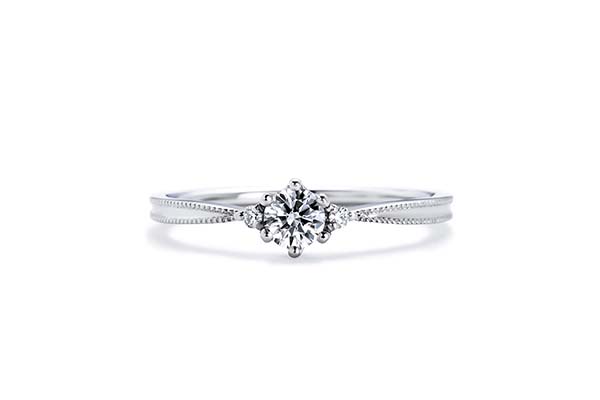 婚約指輪  No.9 凛（りん）Pt900 0.15ct Gup/SIup/3EX or H&C 税込¥148,500   