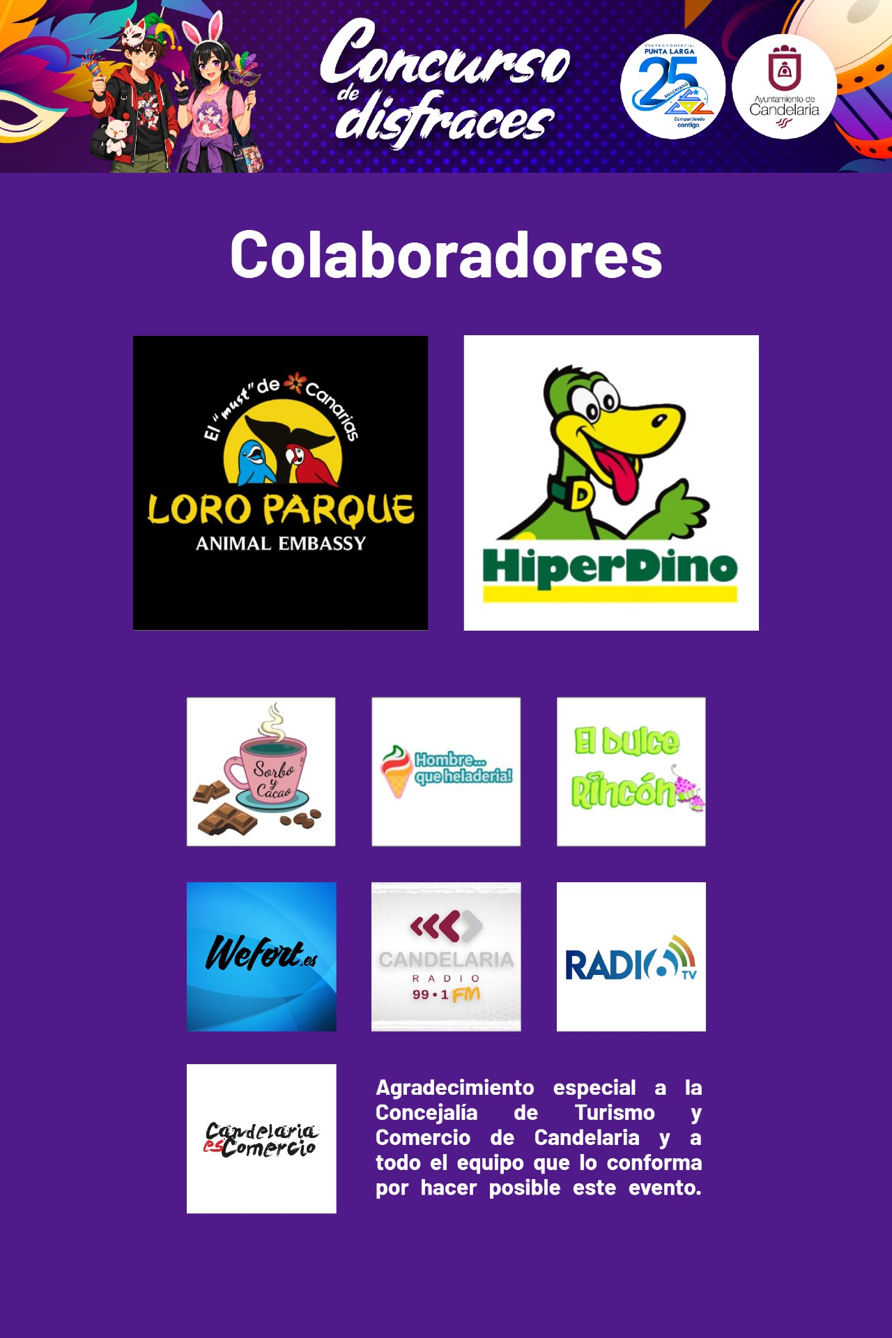 Pág 4 - Programa del Concurso de disfraces del CC Punta Larga 2026