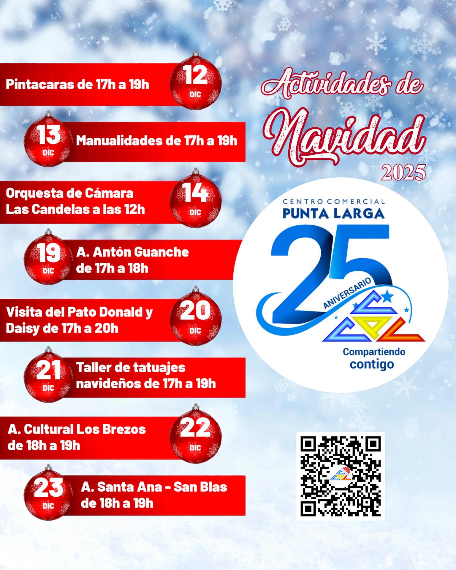 Programa de actividades navideñas de 2025 - Centro Comercial Punta Larga.