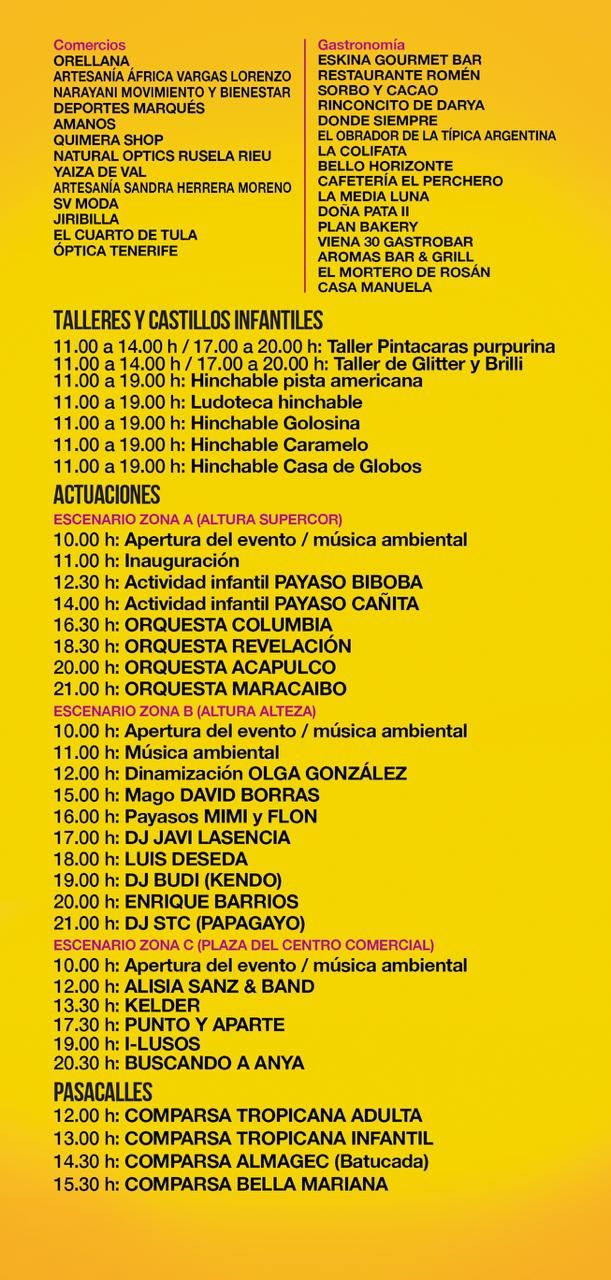 Programación de actividades - Día Happy 2025 en Candelaria.