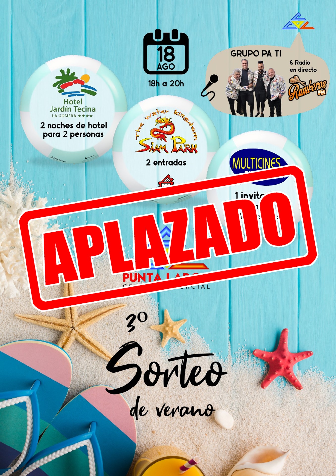 Aplazado por el #IFArafoCandelaria: 3º Sorteo de verano del CC Punta Larga