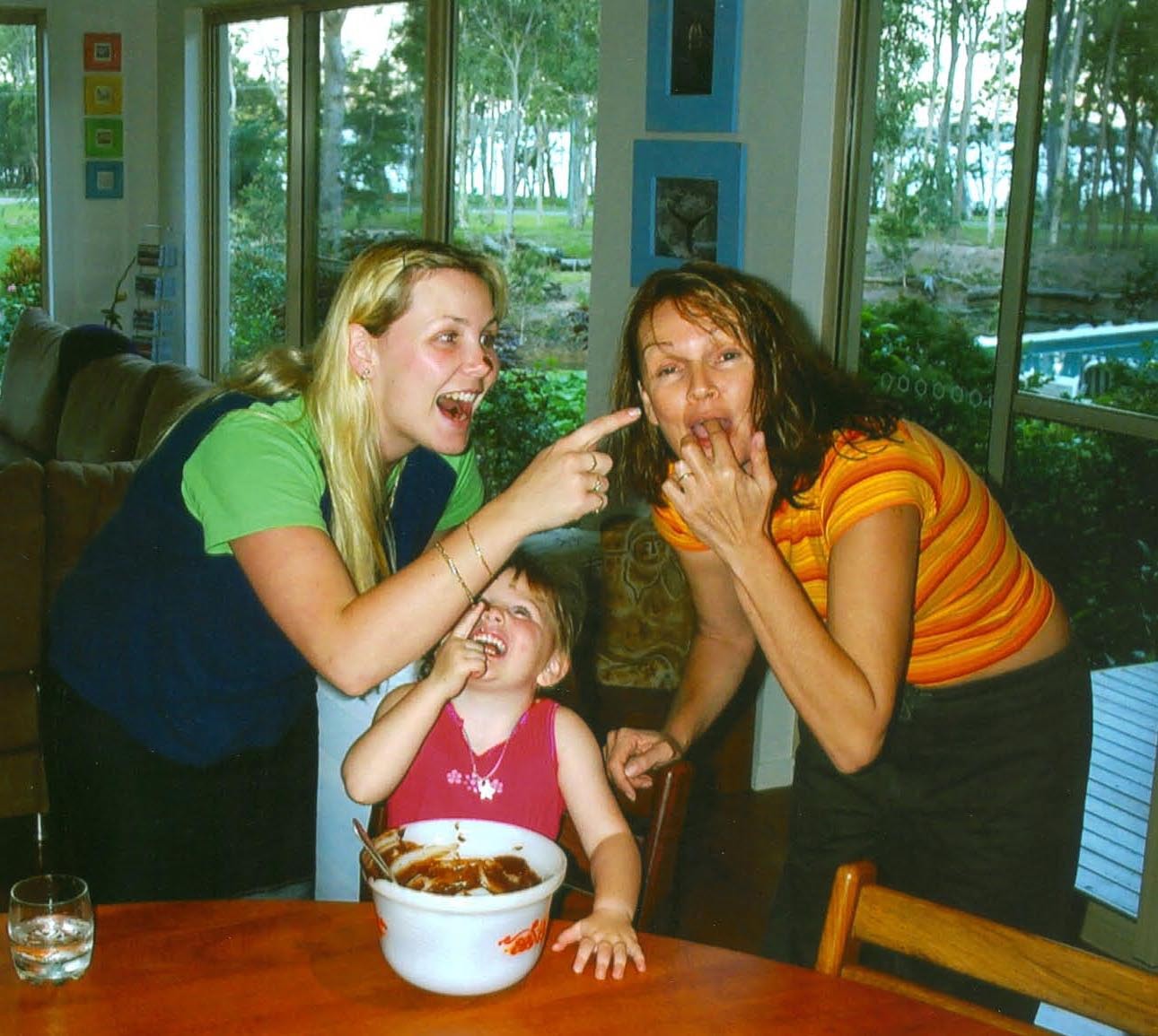 Three generations loving chocolate