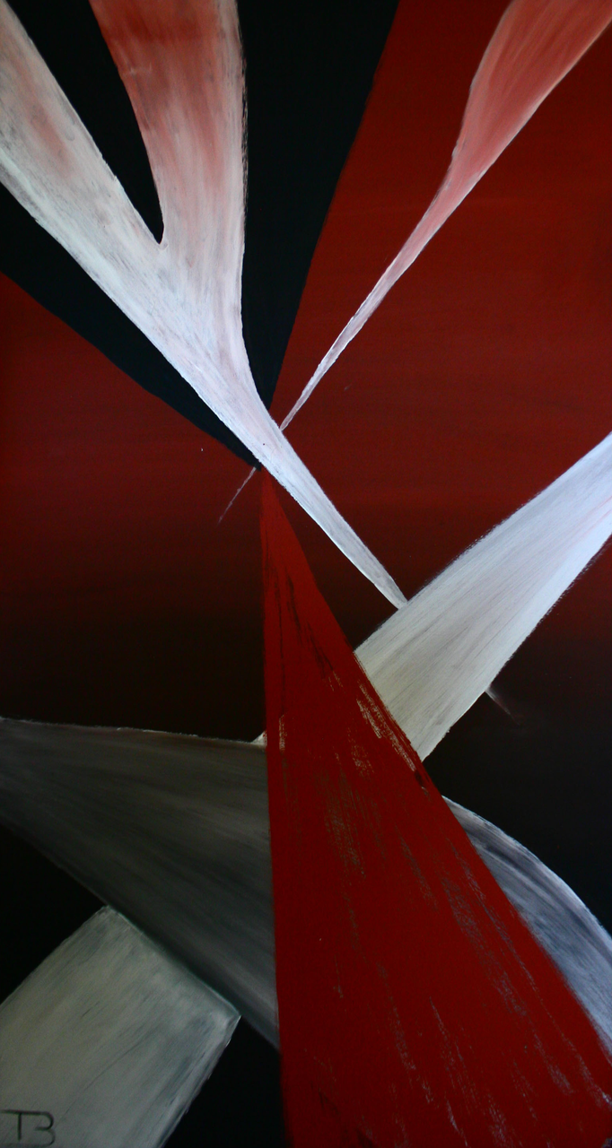 Tino Baumann, Wirrwarr, Öl auf Holz, 2011