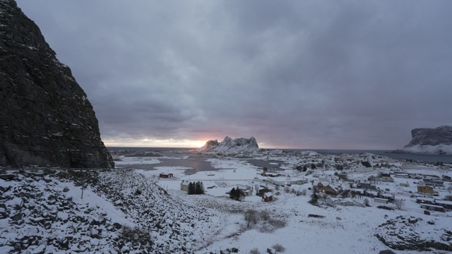 #821 Norwegen, Lofoten - Vaeröy im Winter, spiegelglatt!