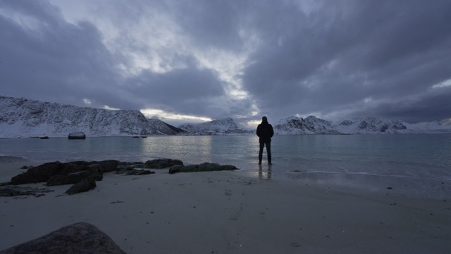 #818 Norwegen - Lofoten, Haukland Beach & Leknes bei Schnee