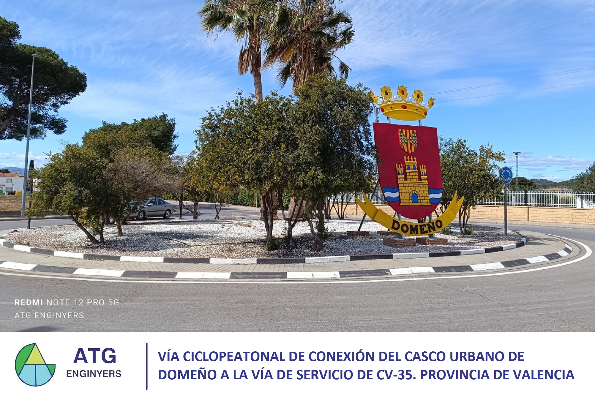 Vía ciclopeatonal de conexión del casco urbano de Domeño a la vía de servicio de la CV-35. Provincia de Valencia.