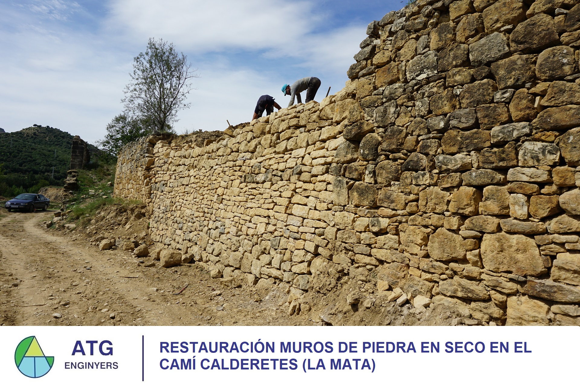 Restauración de muros piedra en seco en el Camí Calderetes (La Mata)
