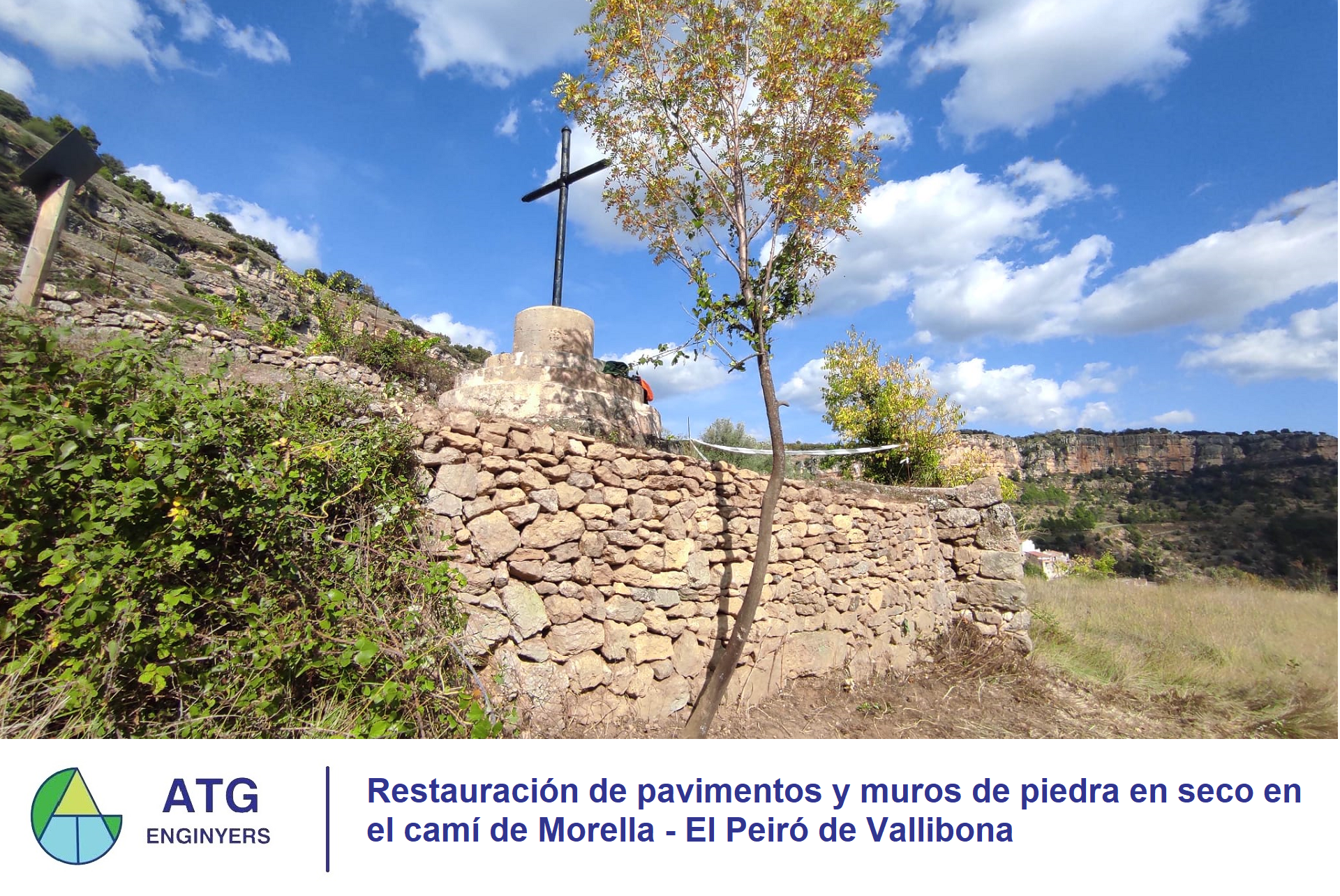 Restauración de pavimentos y muros de piedra en seco en el camí de Morella - El Peiró de Vallibona