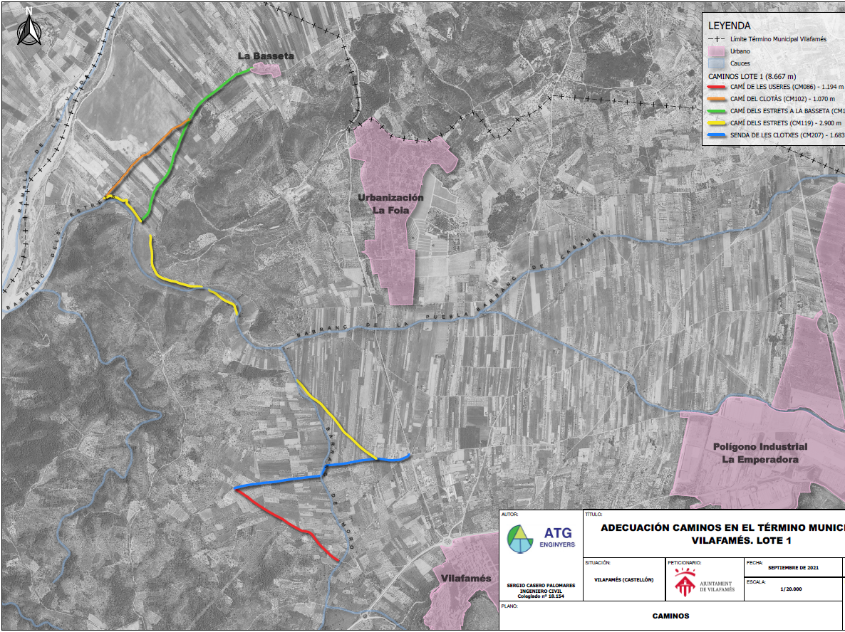 Proyecto mejora caminos rurales de Vilafamés por un importe de 500.000 €