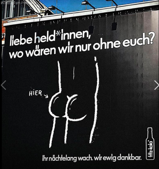 Out-of-Home-Motiv mit Headline und Textkonzept von Jana Mohr