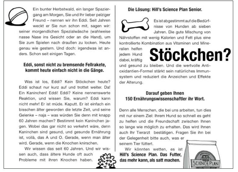 Erstellung von Longcopy und Headlineentwicklung von Werbetexterin Jana Mohr für Anzeigen 