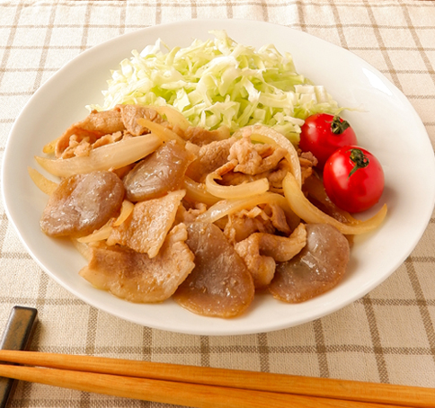手のし風こんにゃく入り豚肉の生姜焼き