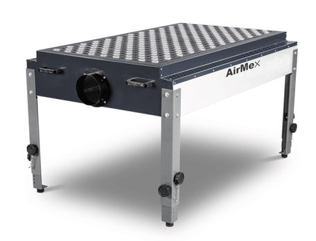 AirMex Absaugtisch AT 1300 – höhenverstellbarer Schleif- und Absaugtisch für Staub, Rauch, Gase und Dämpfe in Industrie und Handwerk