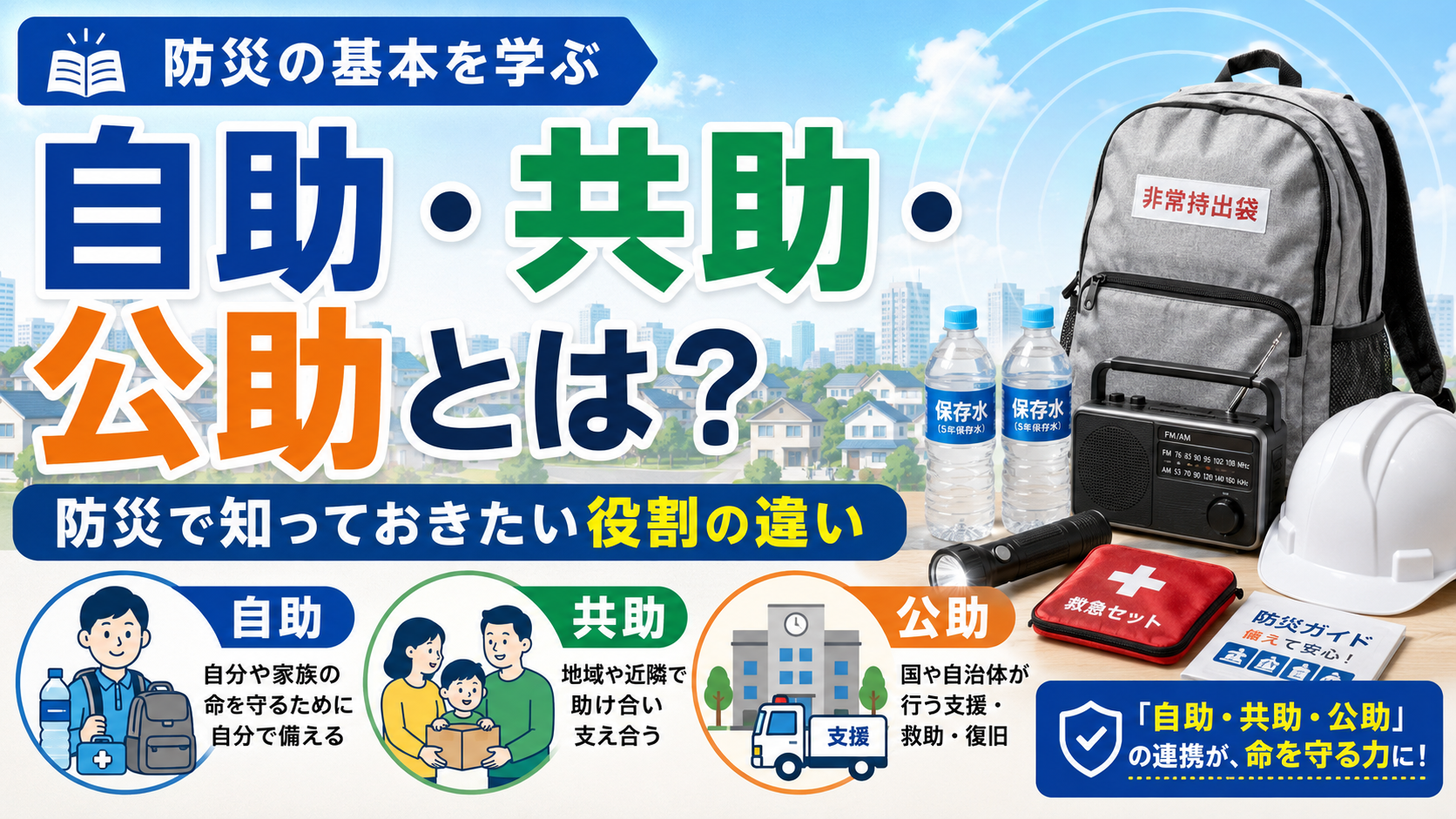 自助・共助・公助とは？防災で知っておきたい役割の違い
