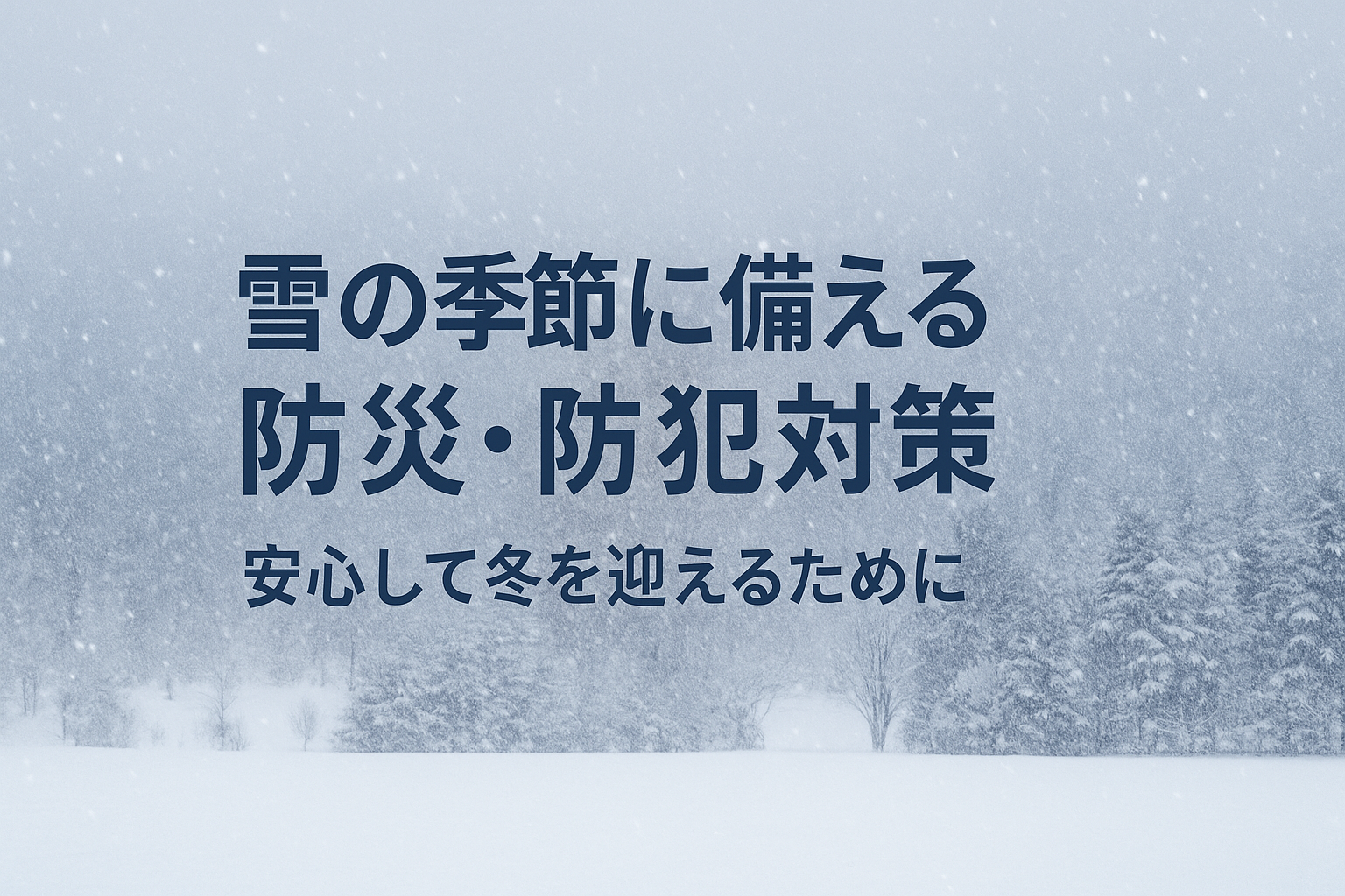 雪の季節に備える防災・防犯対策