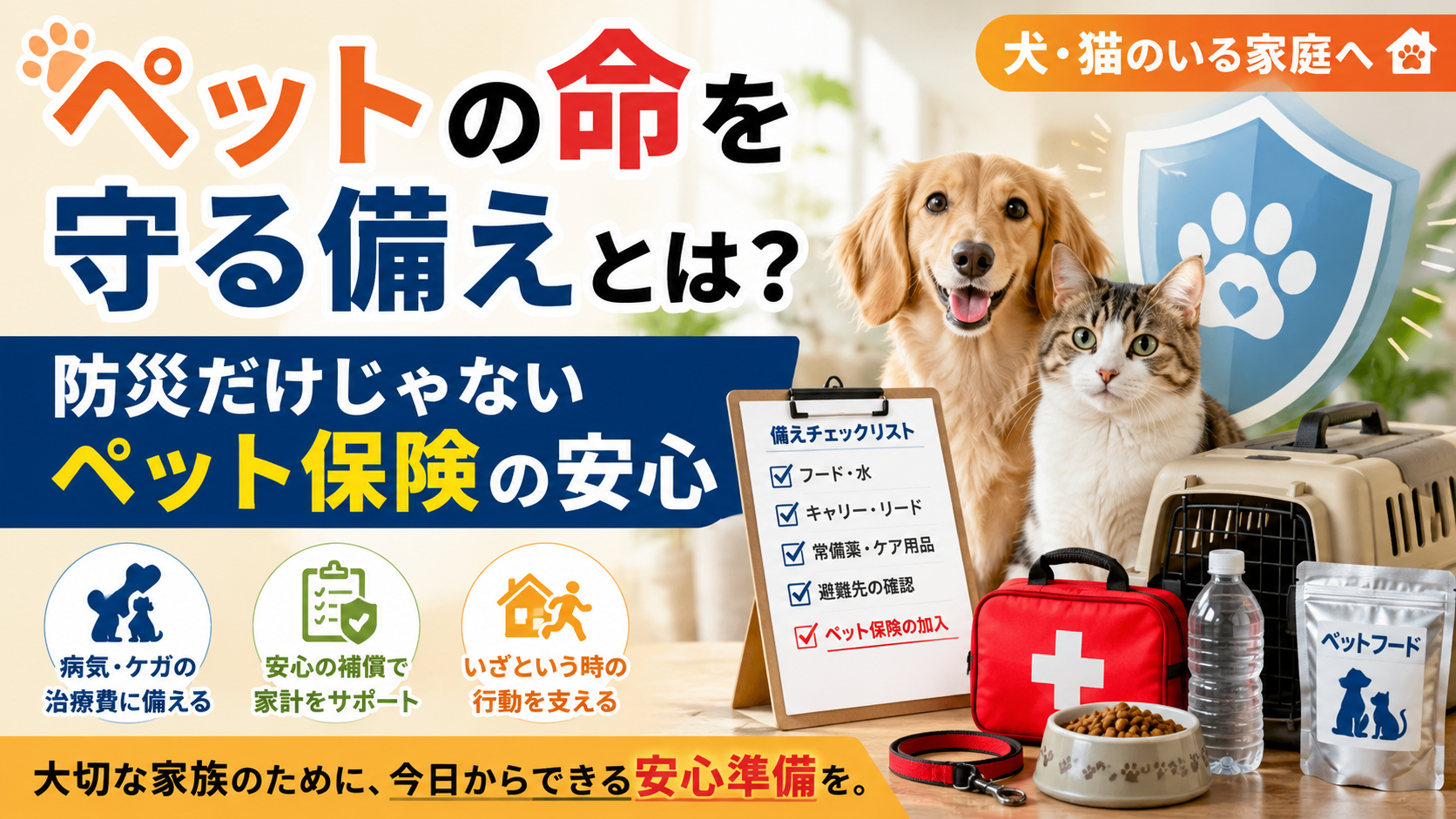 ペットの命を守る備えは防災グッズだけではない？今考えたいペット保険