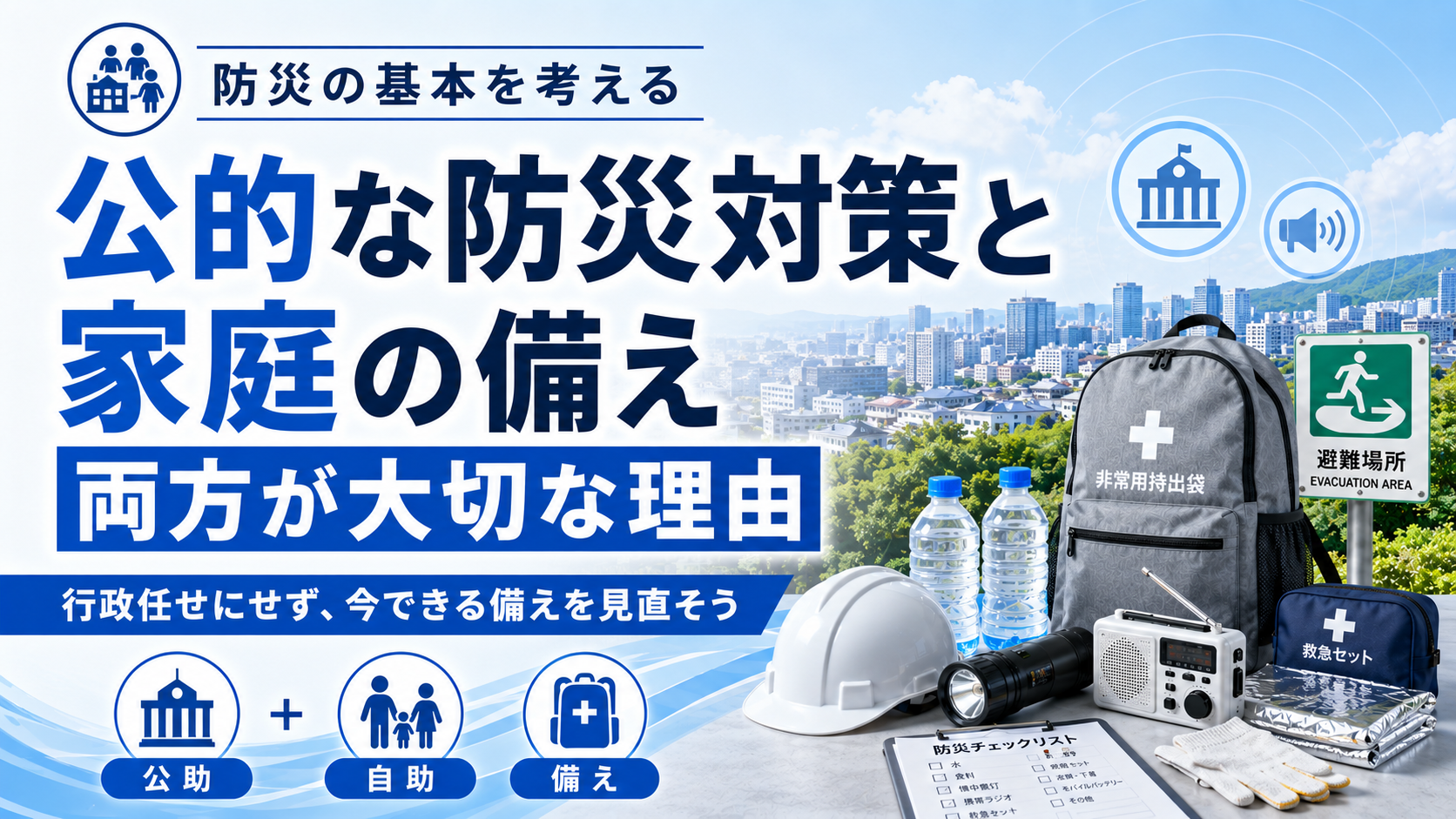 公的な防災対策と家庭の備え、両方が大切な理由