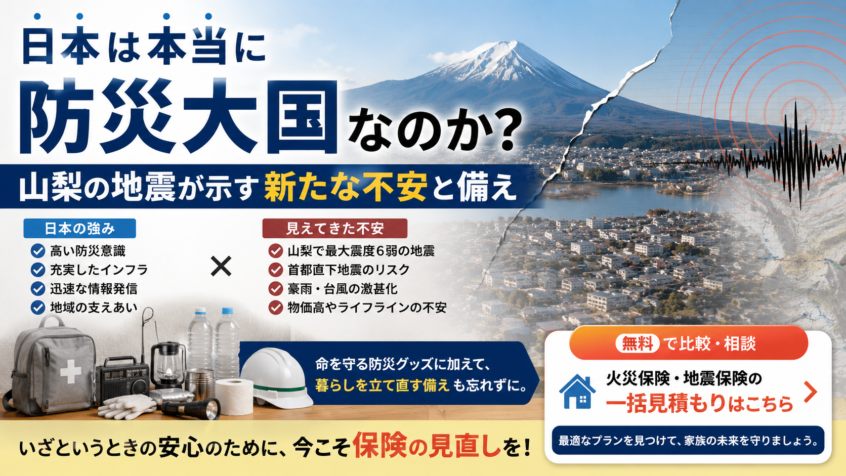 日本は本当に安全な国なのか？防災大国だからこそ考えたい「万が一」の備え