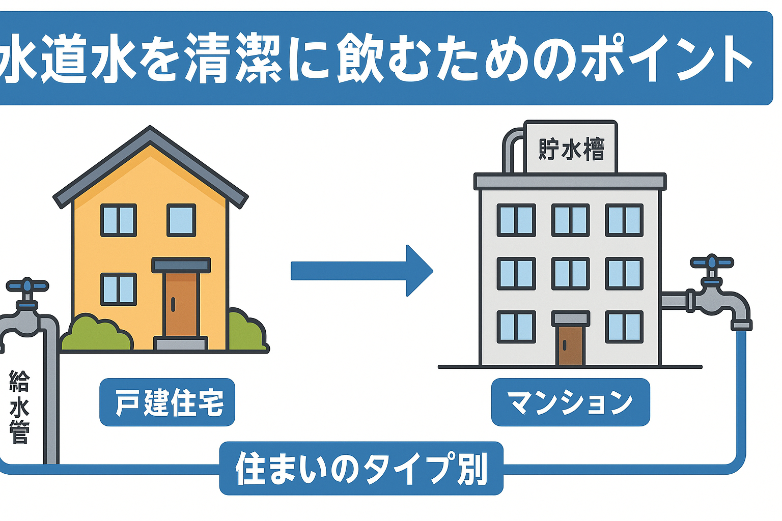 水道水を清潔に飲むためのポイント