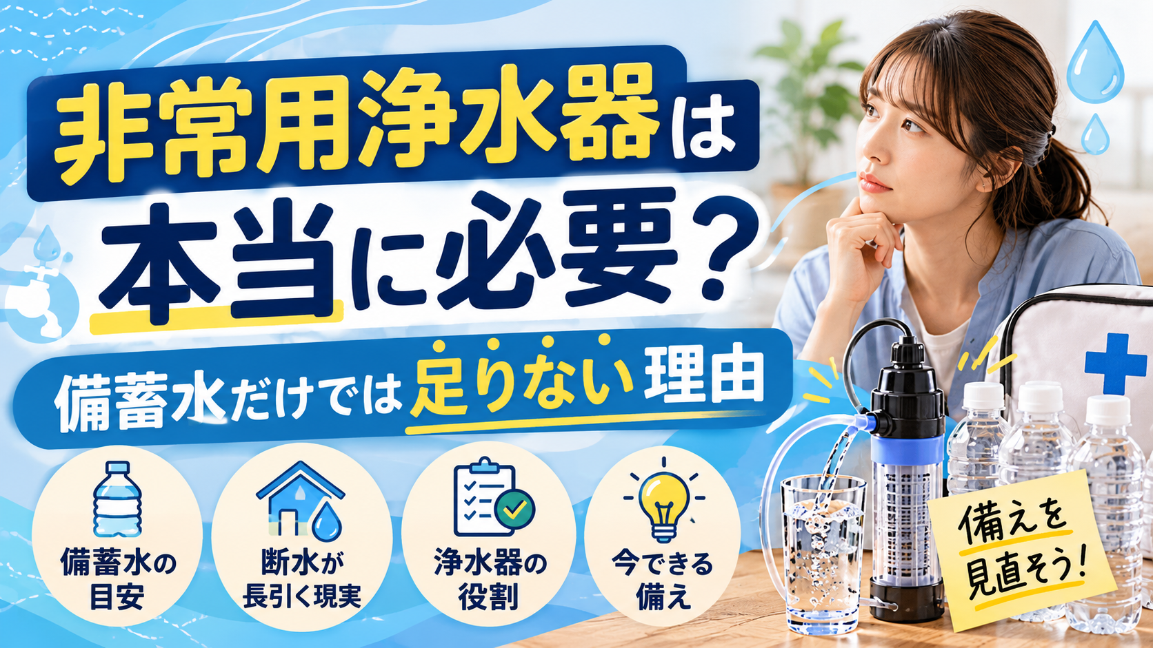 非常用浄水器は本当に必要？備蓄水だけでは足りない理由