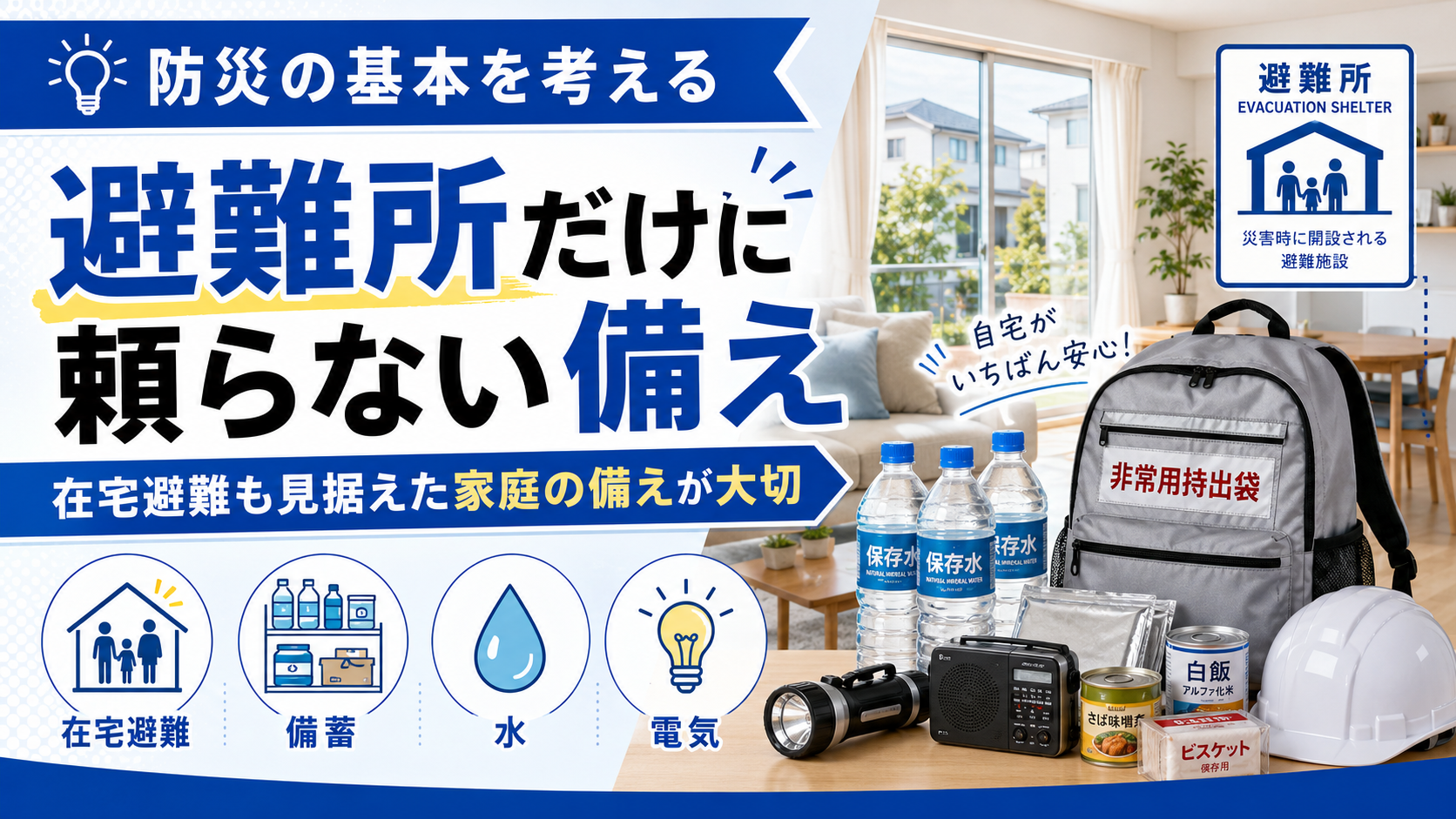 避難所だけに頼らない備え 在宅避難も見据えて家庭で準備しておきたいこと