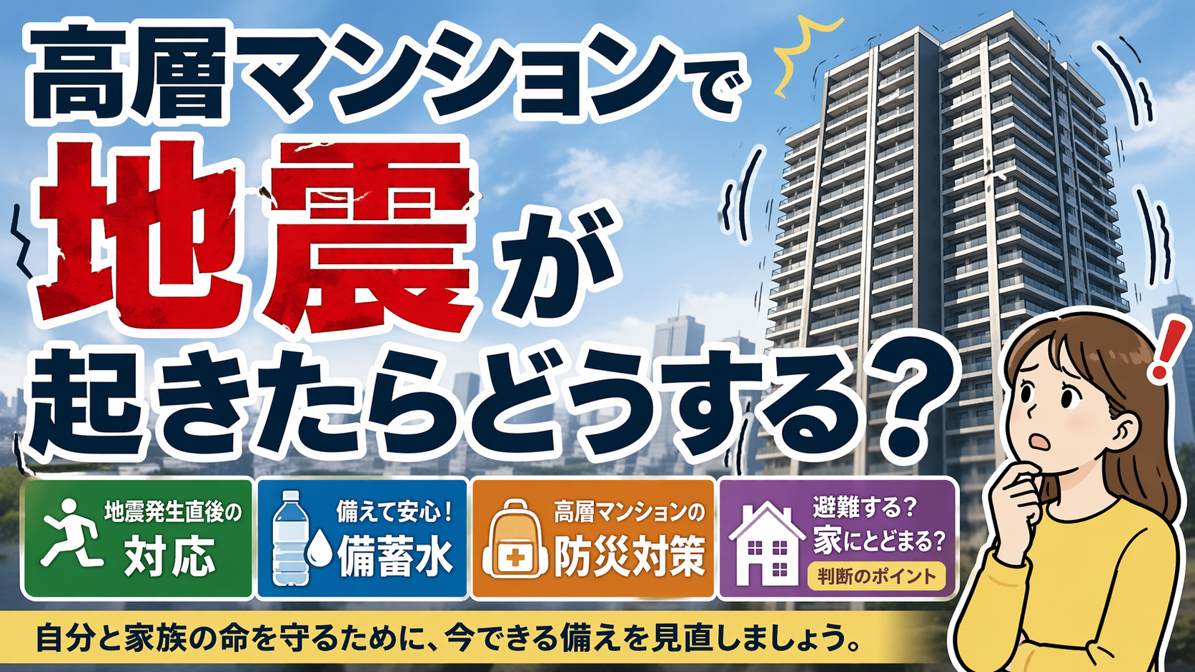 高層マンションで地震が起きたらどうする？