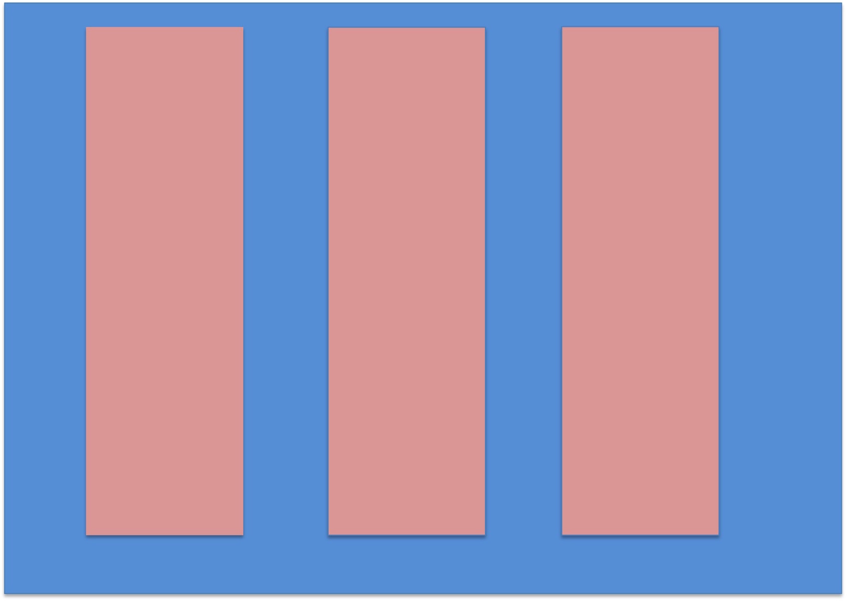 2 - Les premières bandes marron, largeur 4 mm, espacement 2 mm