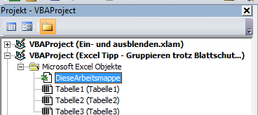 Excel Tipp: Gruppieren trotz Blattschutz