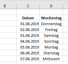 Excel nur Arbeitstage anzeigen, fortlaufend aus Datum