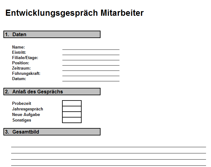 Entwicklungsgespräch Mitarbeiter - 5,00 Euro