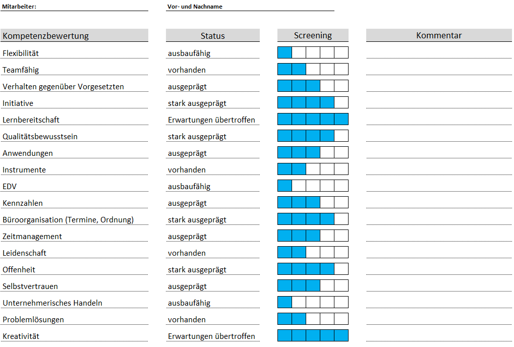Excel Tool: Mitarbeiter-Beurteilungsbogen - Hanseatic ...
