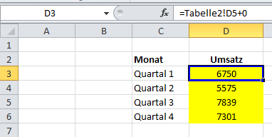 Excel: Formel statt Wert wird angezeigt