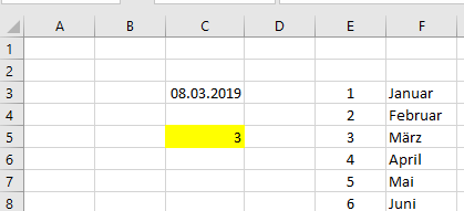 Excel Tipp: Monat aus Datum