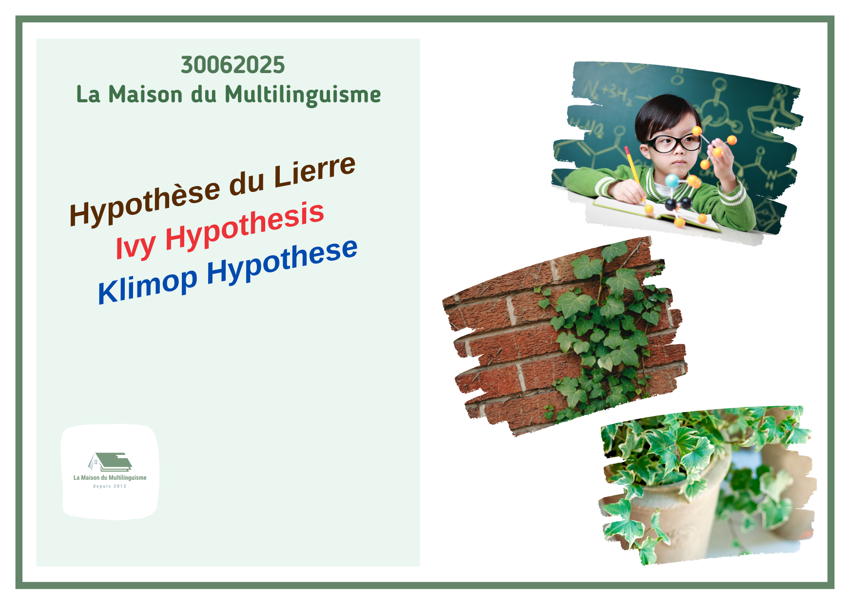 Hypothèse du Lierre ||| Ivy Hypothesis ||| Klimop Hypothese