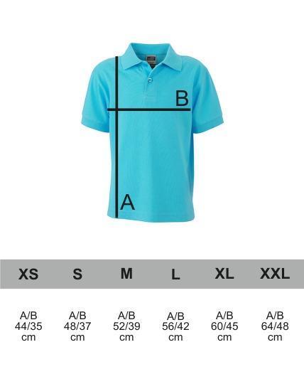 Grössentabelle Classic Polo Junior James+Nicholson