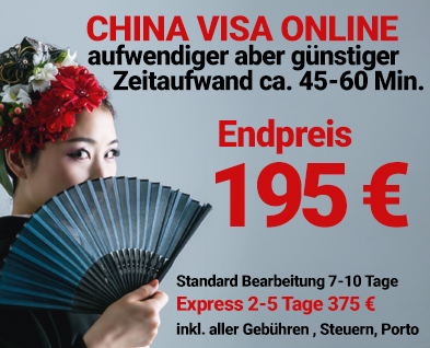 China Visum Online Antrag 155 Euro