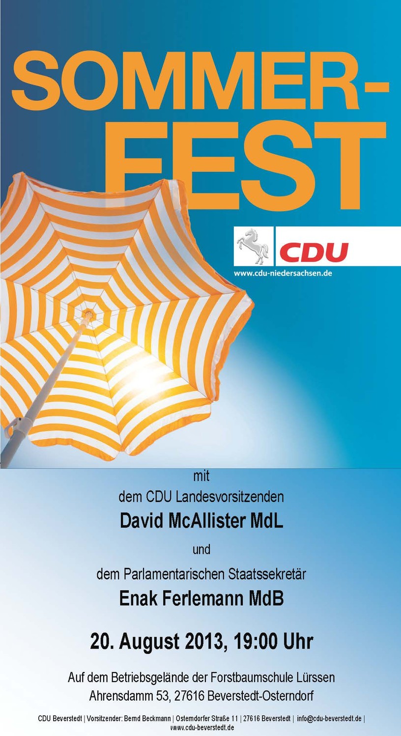 CDU Sommerfest am 20.08.2013 - CDU Beverstedt