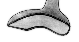La forma delle calzature della creatura stimata dalle impronte (credito immagine: archivi ICUFON).