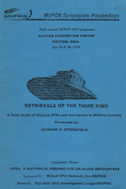 <-- Retrievals of the Third Kind: A case study of alleged UFOs and occupants in military custody in seguito il lavoro è stato chiamato Status Report I