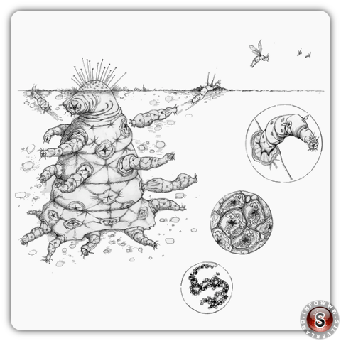 Illustrazione di un alieno complesso che comprende una gerarchia di entità, in cui ogni raccolta di entità di livello inferiore ha allineato gli interessi evolutivi. Helen Cooper